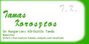 tamas korosztos business card