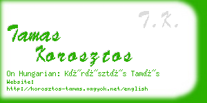 tamas korosztos business card